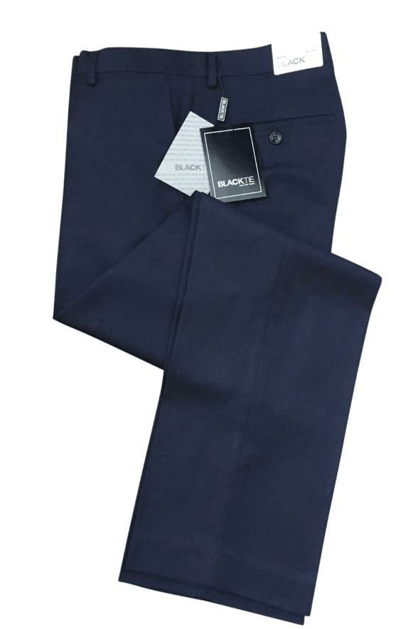"Bradley" Midnight Navy Luxury Wool Blend Suit Pants - Global thive