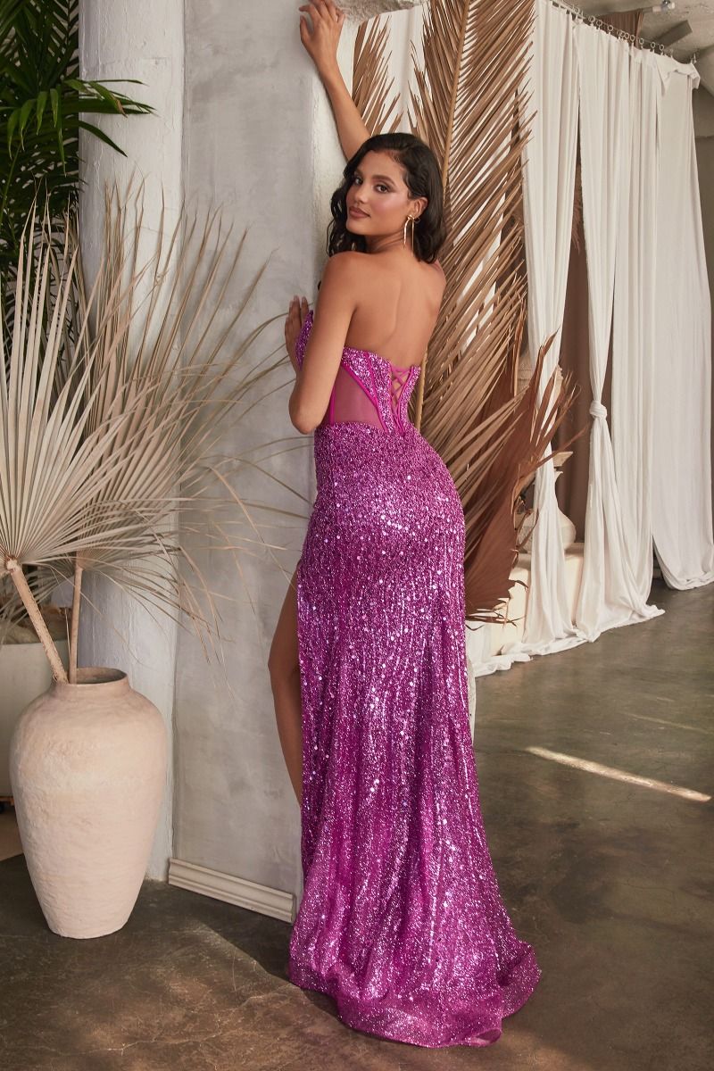 Embellished Strapless Gown - Global thive