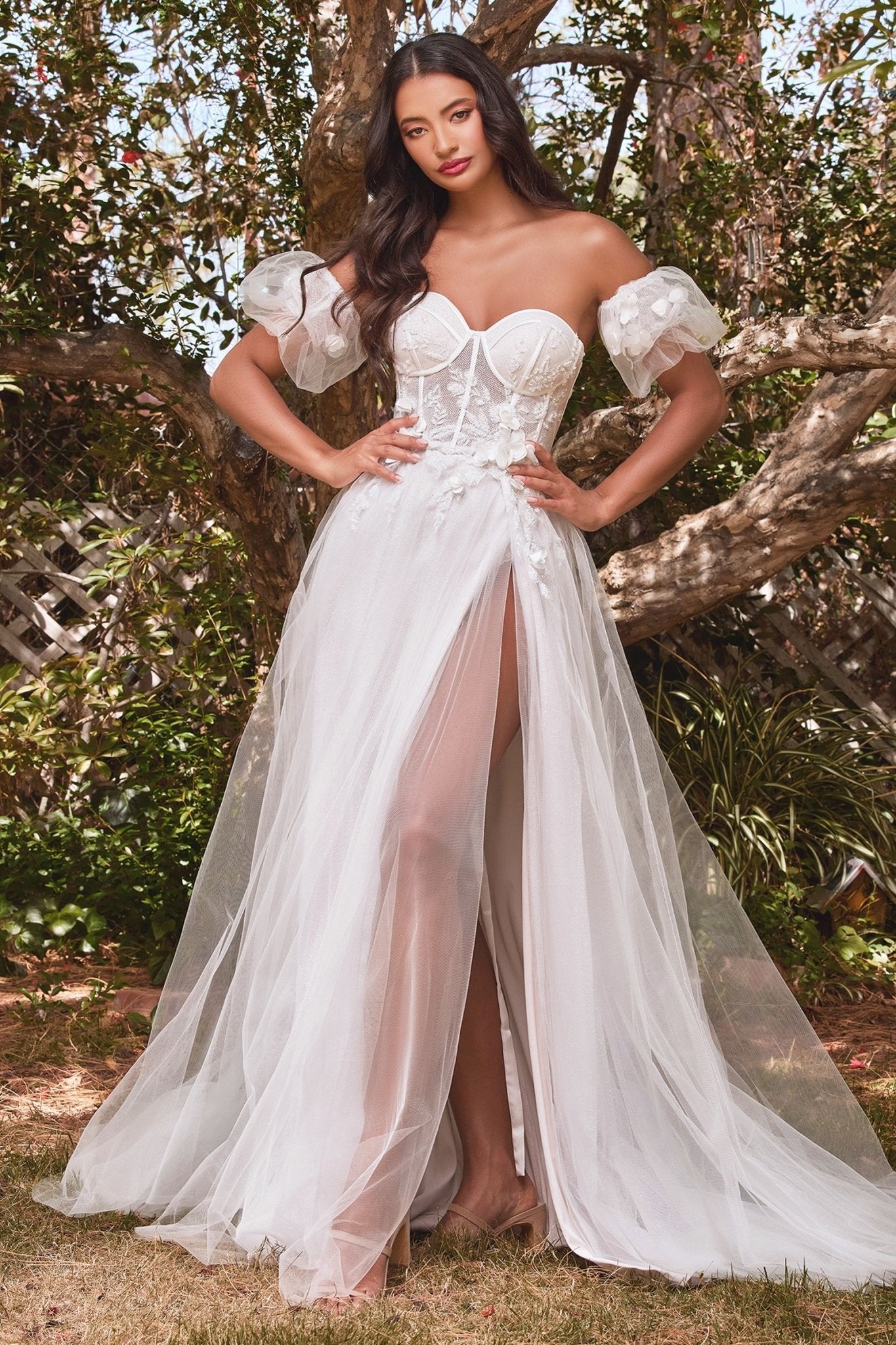 Strapless Floral Ball Gown Bridal - Global thive