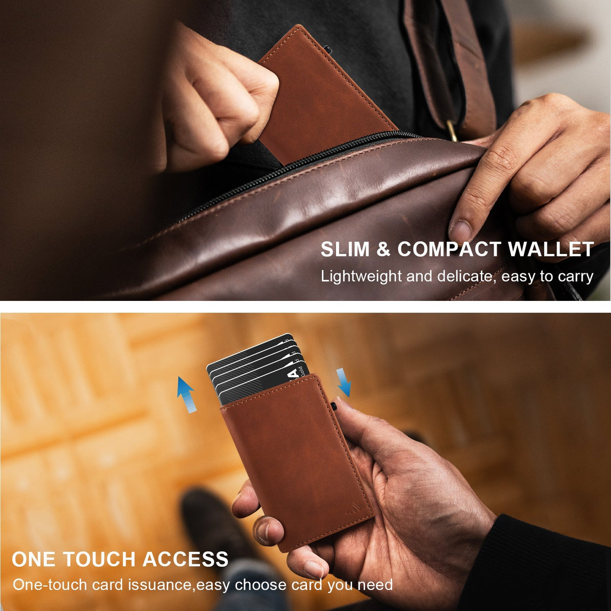TOYFID Aluminum Alloy Wallet With Genuine Leather Cover Men's Billfolds - Global thive