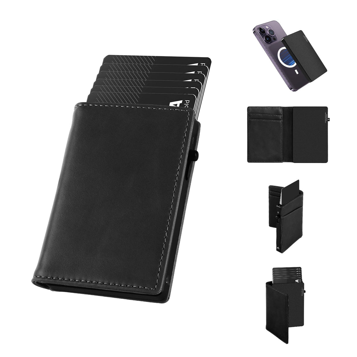TOYFID Aluminum Alloy Wallet With Genuine Leather Cover Men's Billfolds - Global thive