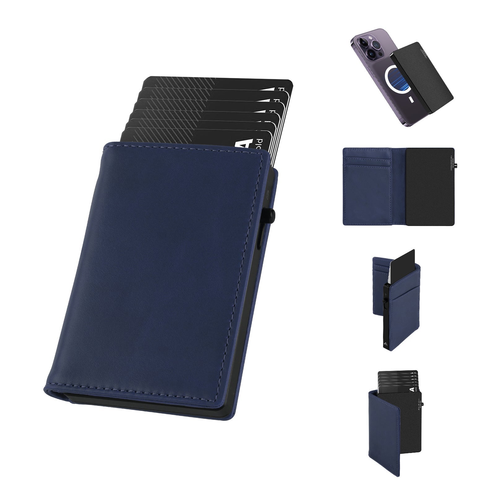 TOYFID Aluminum Alloy Wallet With Genuine Leather Cover Men's Billfolds - Global thive