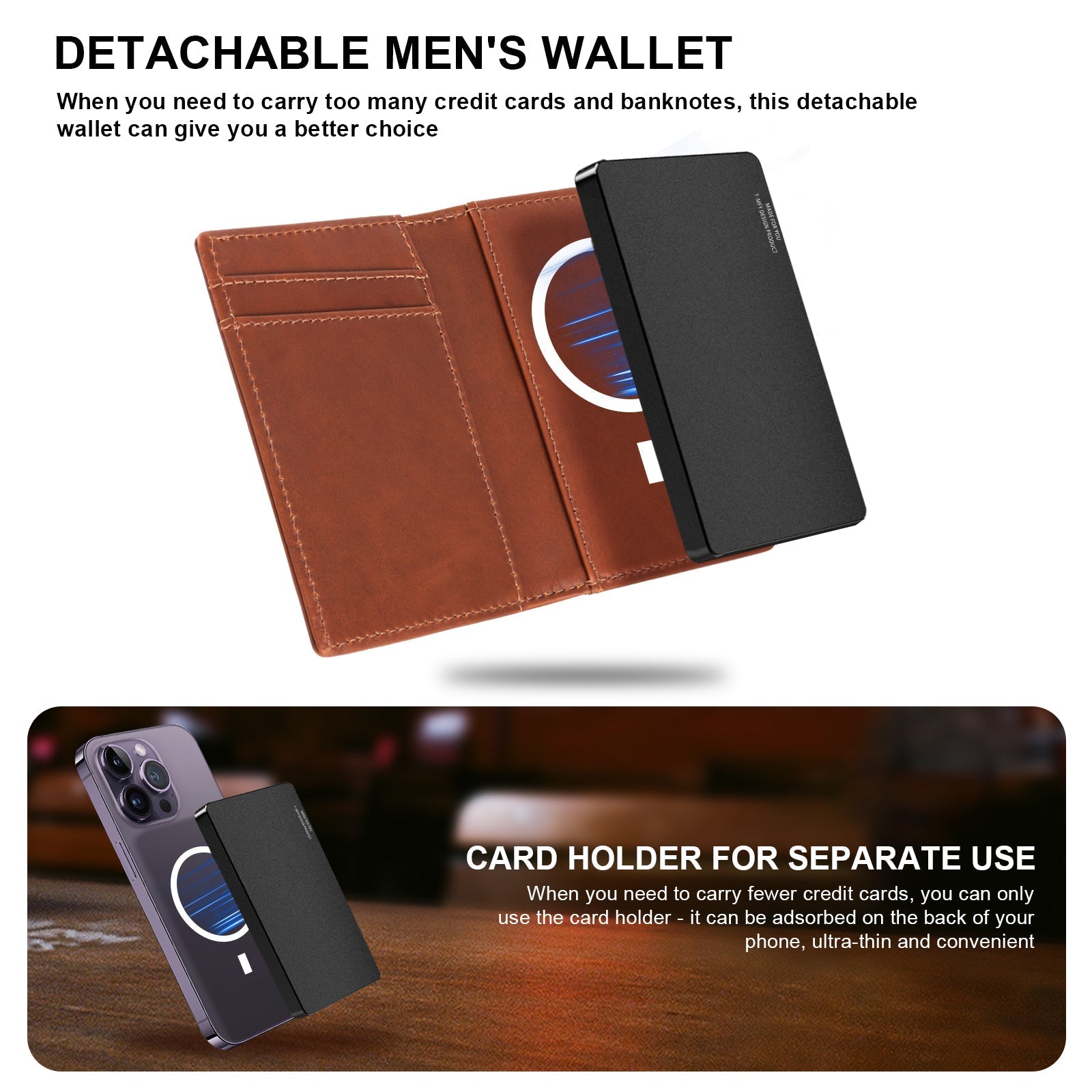 TOYFID Aluminum Alloy Wallet With Genuine Leather Cover Men's Billfolds - Global thive