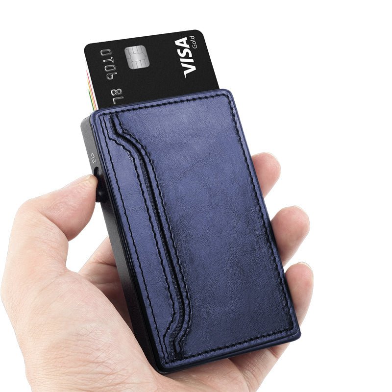 TOYFID Wallet With PU Leather Cover,Aluminum Alloy Pop Up Wallet Holder Card - Global thive