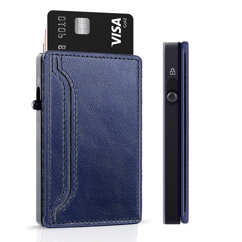 TOYFID Wallet With PU Leather Cover,Aluminum Alloy Pop Up Wallet Holder Card - Global thive