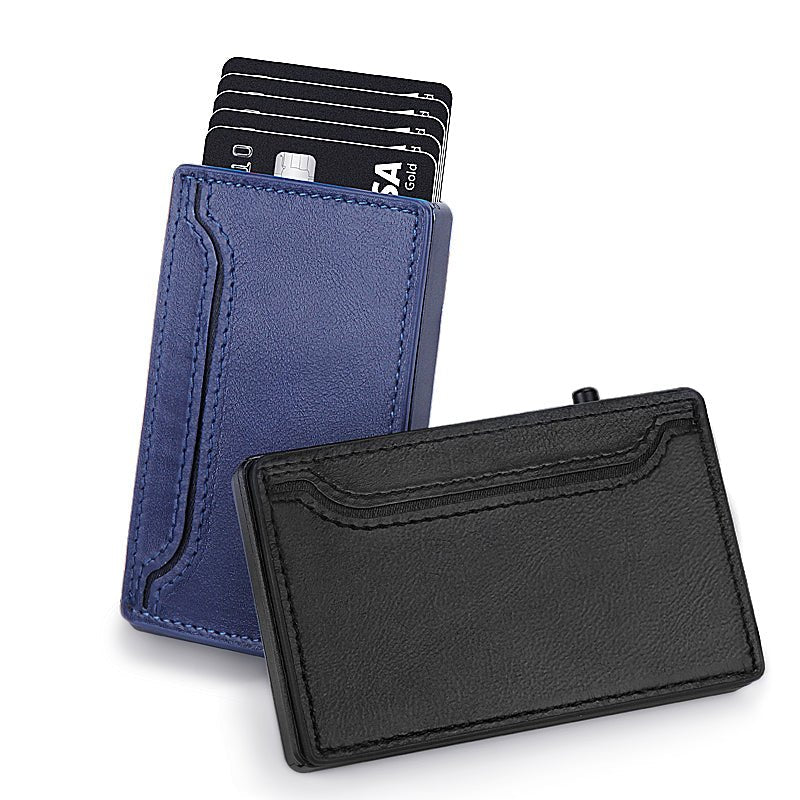 TOYFID Wallet With PU Leather Cover,Aluminum Alloy Pop Up Wallet Holder Card - Global thive