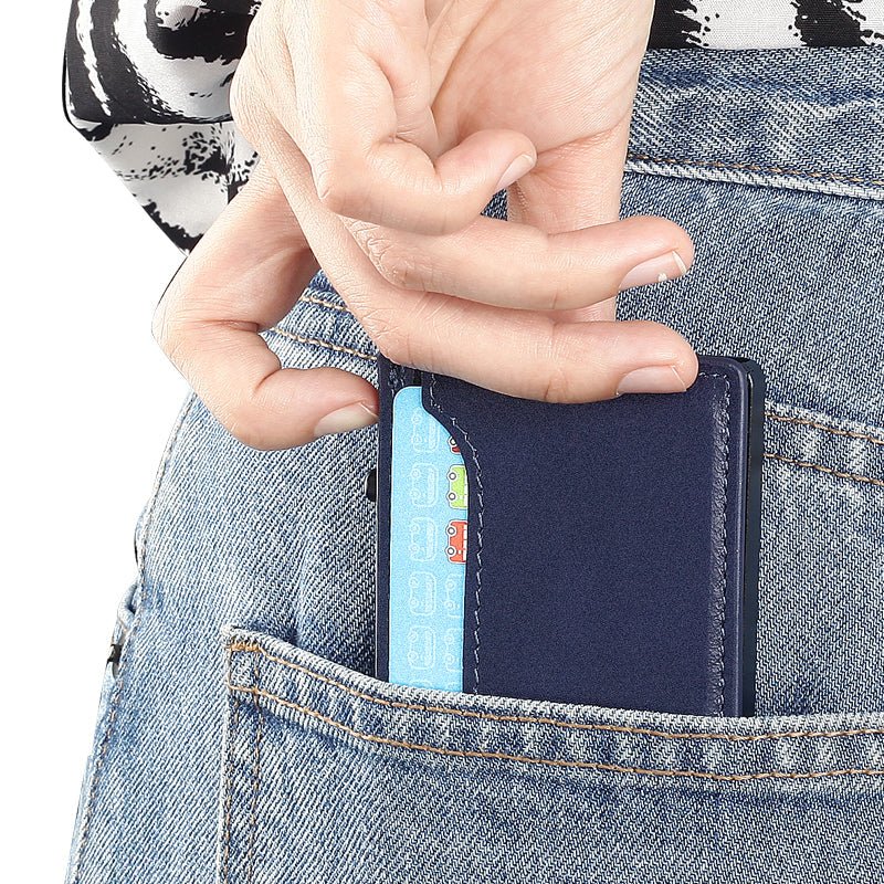 TOYFID Wallet With PU Leather Cover,Aluminum Alloy Pop Up Wallet Holder Card - Global thive